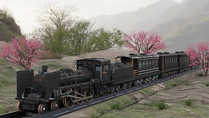 Locomotive c5795 PBR Low poly game ready