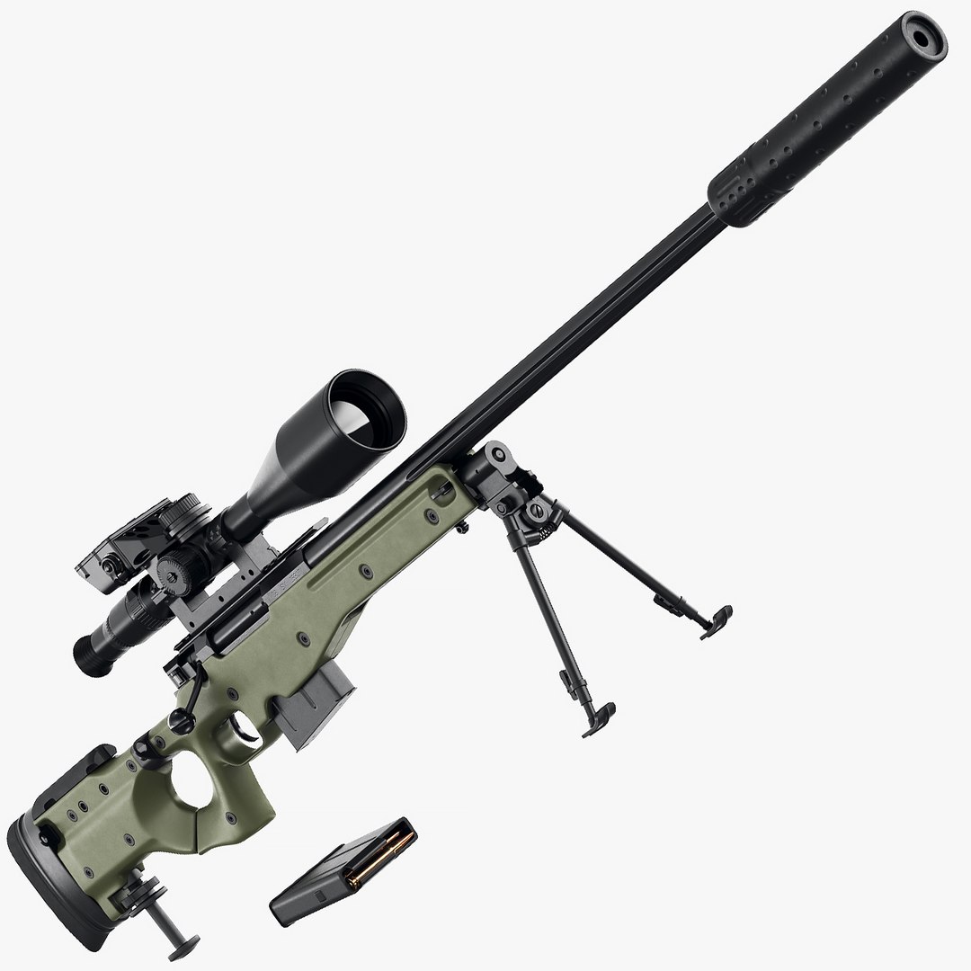 D Accuracy International AWM L A Green Model TurboSquid