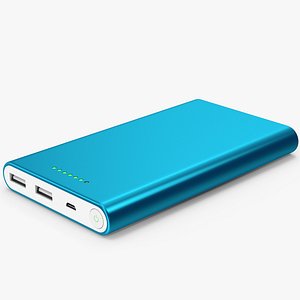 3D Blue Portable Powerbank model