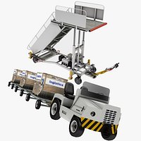 Baggage Tow Tractor and Airport Stair Truck Collection