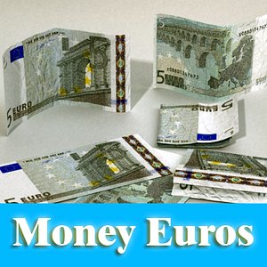 3d 5 euros banknote -