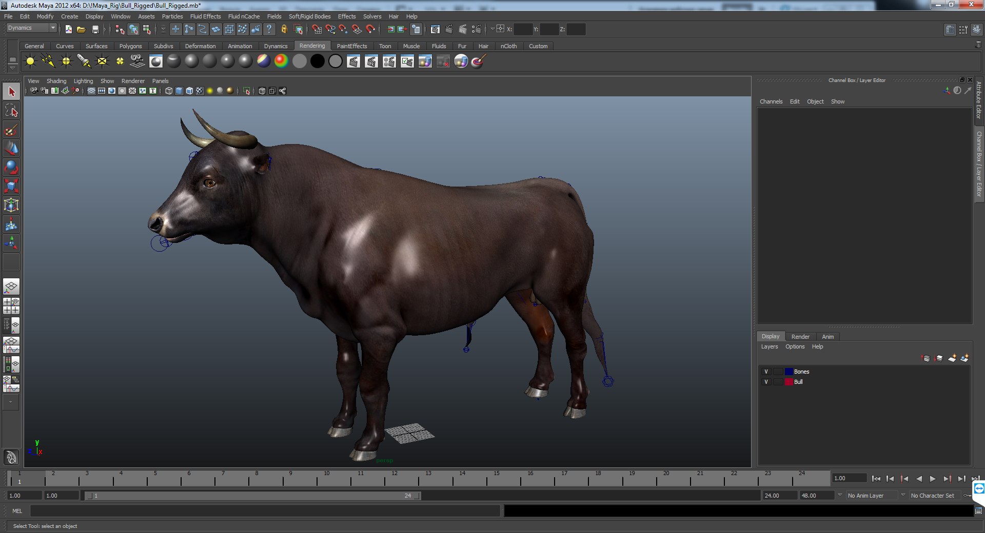 3D bull rigged model - TurboSquid 1244090
