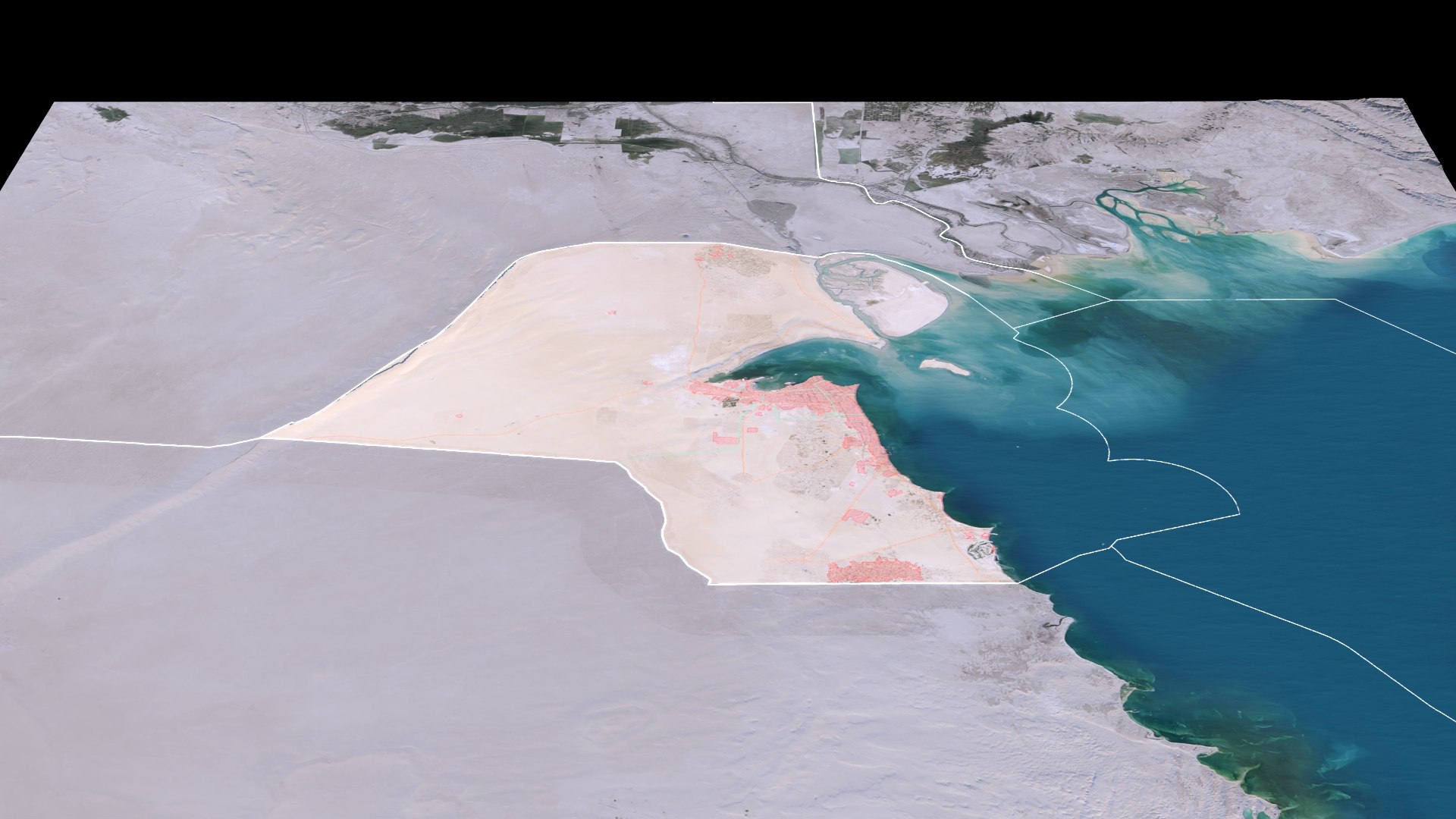 Kuwait Map - 6K Realistic Satellite Terrain - Elevation 3D Model ...