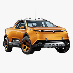 futuristic pickup truck 3D