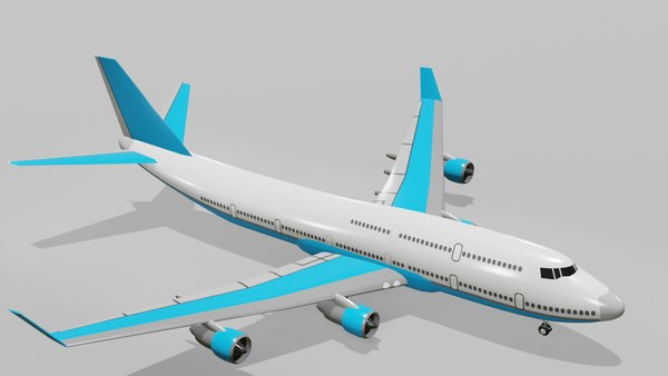 Boeing 747 blue custom texture 3D model - TurboSquid 2035300