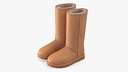 Classic Tall Leather Sheepskin Boots Fur Chestnut