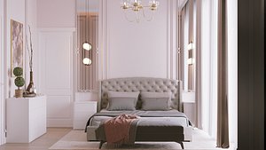 Bedroom Interior Scene and Corona Render 3D model