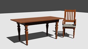 lacquered wood chair 3D model
