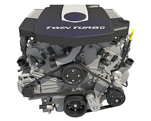 Animated V6 Engine with Ignition