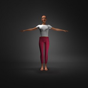 Young Low Poly Female Model