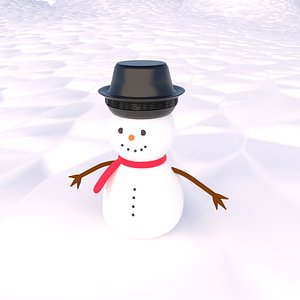 3D snowman snow