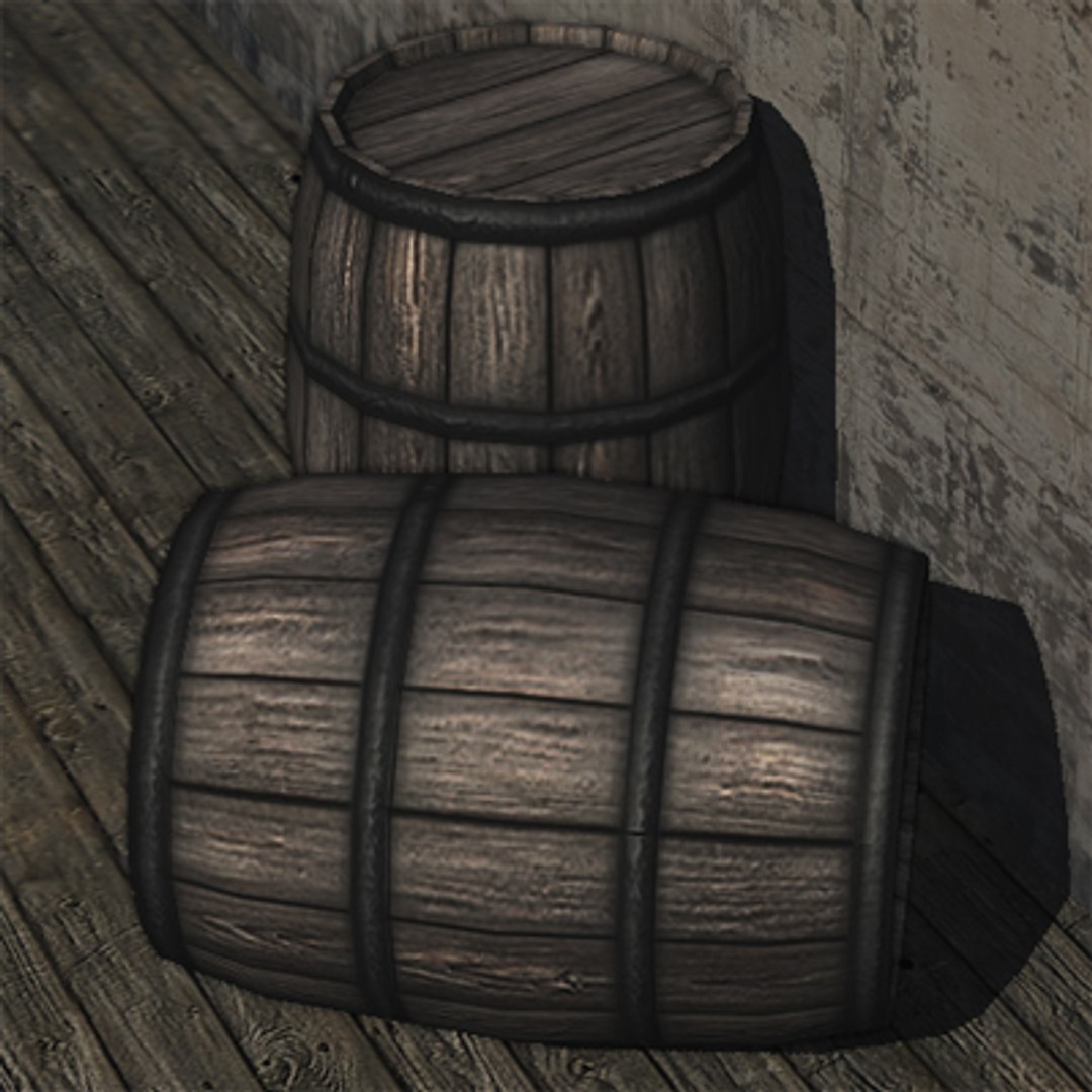 3d max wine barrel prop