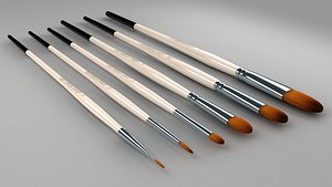 art brush set 3d model