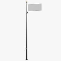 Flagpole Black Powder with White Flag