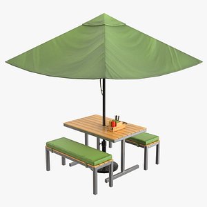 3D cafe furniture table chairs