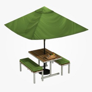 3D cafe furniture table chairs