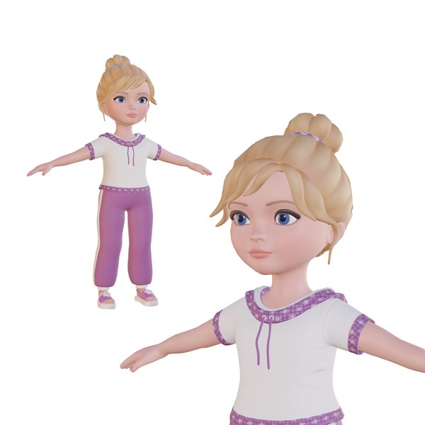 Cartoon baby girl 3d character 3D model