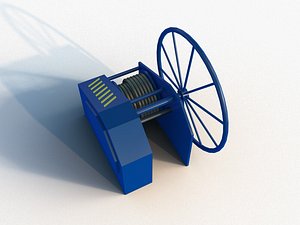 low-poly towing winch 3D model