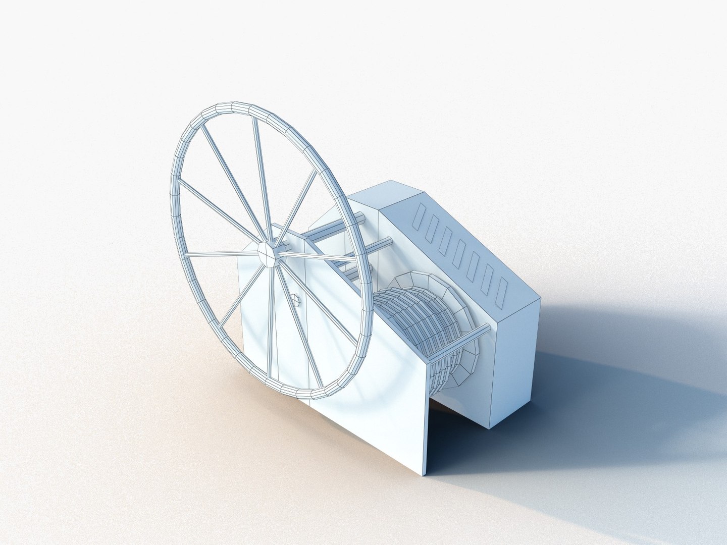 low-poly towing winch 3D model https://p.turbosquid.com/ts-thumb/jA/9DlMIv/Aus9W5HN/towingwinchwireframe1/jpg/1594876316/1920x1080/fit_q87/4b425d1ef64a066b8e9375fc949a6e356c1502c2/towingwinchwireframe1.jpg