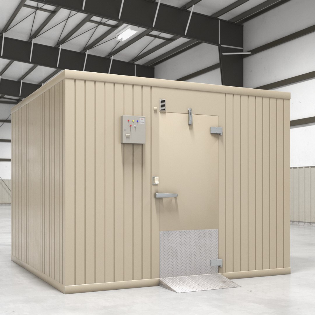 Modular Cold Storage Room Simplified 3D model for architectural visualization, exterior scenes, interior design, real estate presentation, and rendering