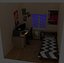 Interior de quarto pequeno estilizado pronto para jogos