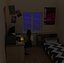 Interior de quarto pequeno estilizado pronto para jogos