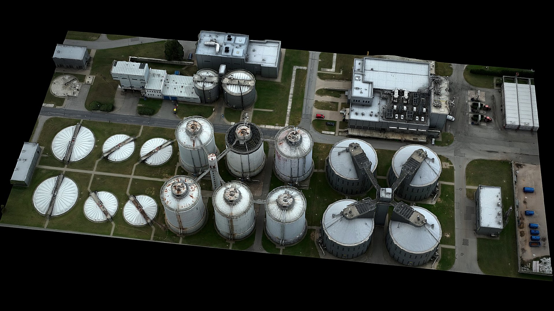 Factory Chemical Plant Silo Terrain Drone Photogrammetry 3D ...
