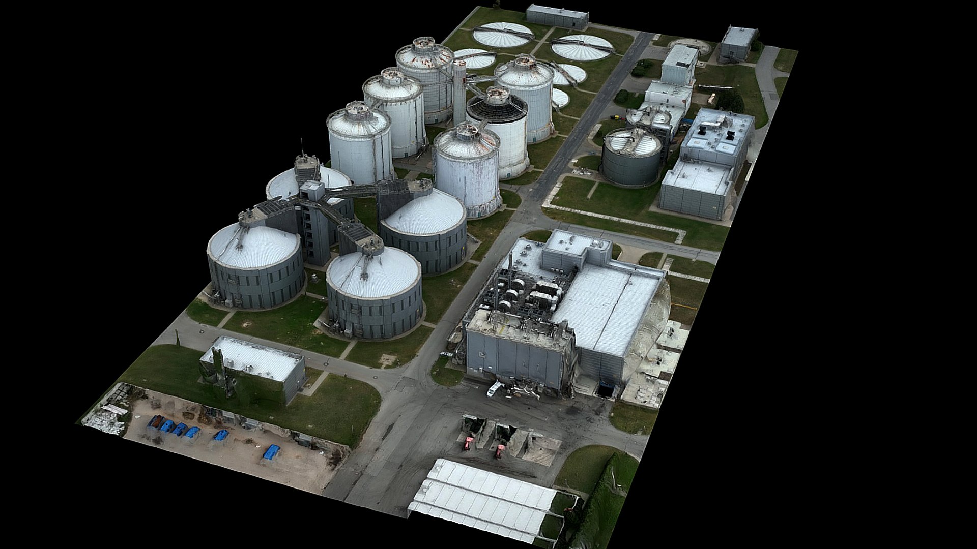 Factory Chemical Plant Silo Terrain Drone Photogrammetry 3D ...