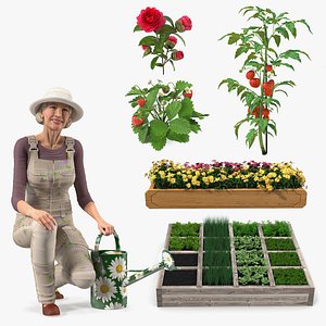 Gardening Lady with Plants Collection 2