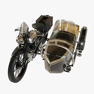 brough superior and sidecar 3D