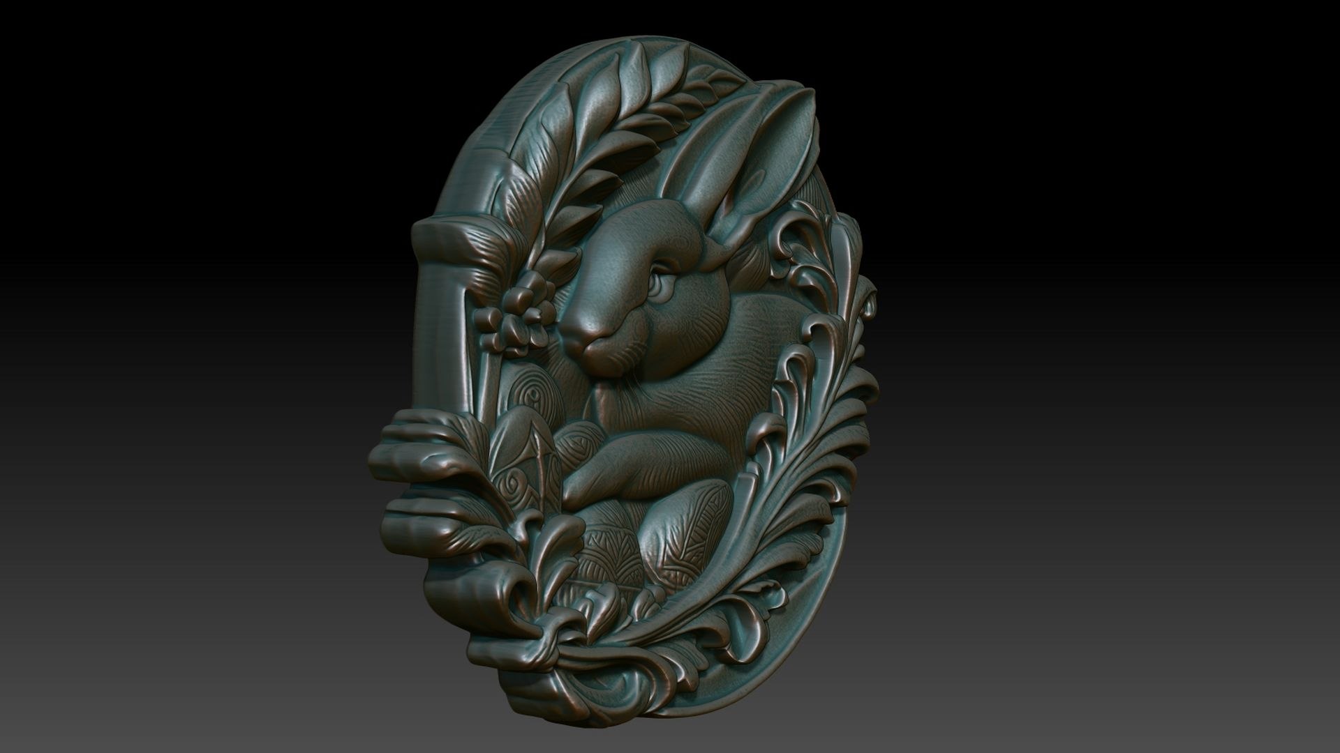 Easter Bunny Basrelief 06 240713 3D - TurboSquid 2374792