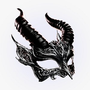 Malphas Gothic Demon Horned Mask - Dark Fantasy Game-Ready 3D Model model
