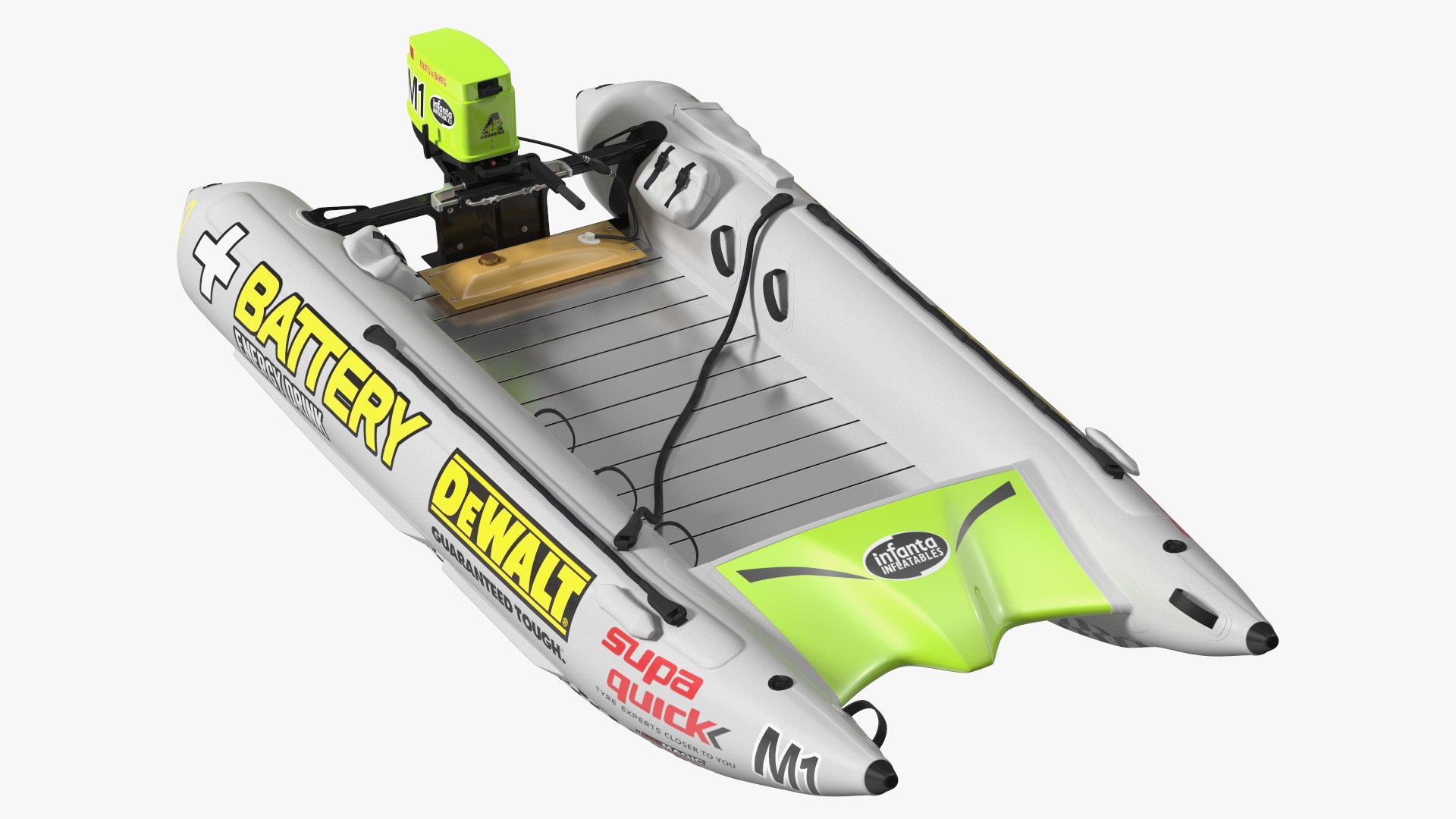 Racing Boat Gemini Zapcat F1 with Engine Grey(1) 3D model preview
