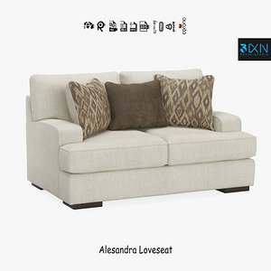 3D Alesandra Loveseat model