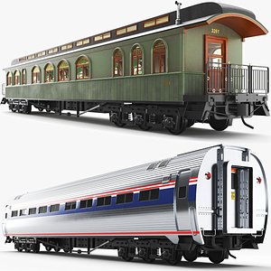 Two Detailed Train Cars With Interior