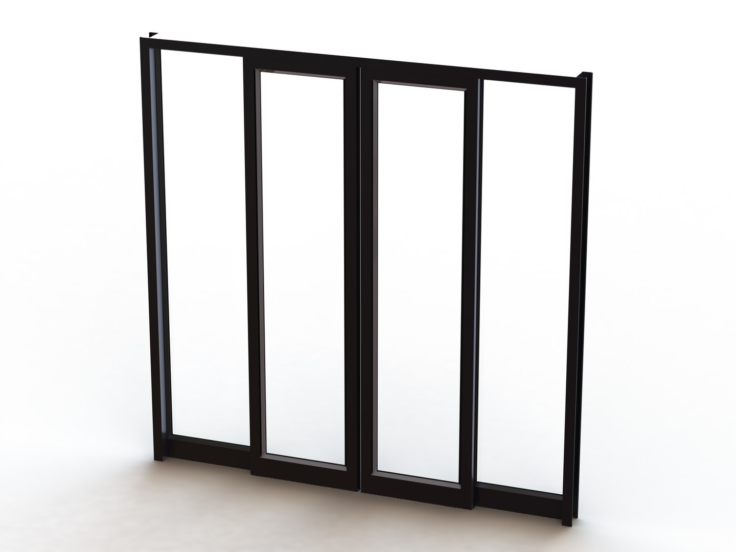 Aluminium Double Sliding Doors Model TurboSquid 2177051