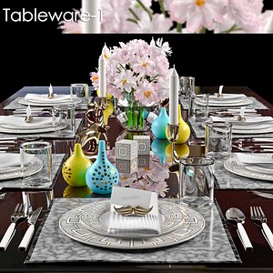 tableware 1 table 3d max