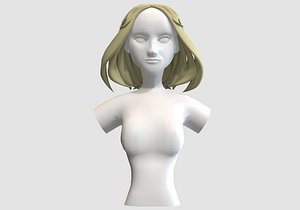 Blond Wavy Hairstyle 3D model