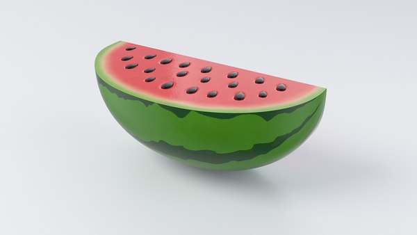modelo 3d Cartoon Watermelon Quarter - TurboSquid 2104049