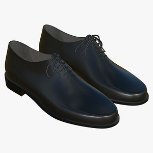 3D Leather Shoes Black