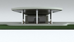 laos EV Gas Station 3D