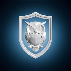 Owl Crest Frame Low Poly 3D Print Model