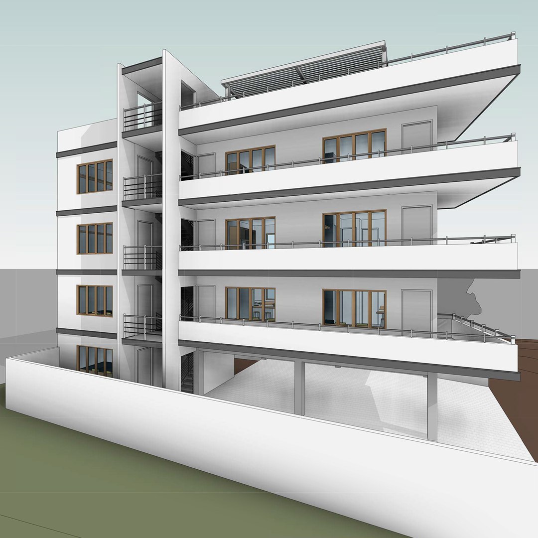 3D Revit Apartments Building - TurboSquid 1243288