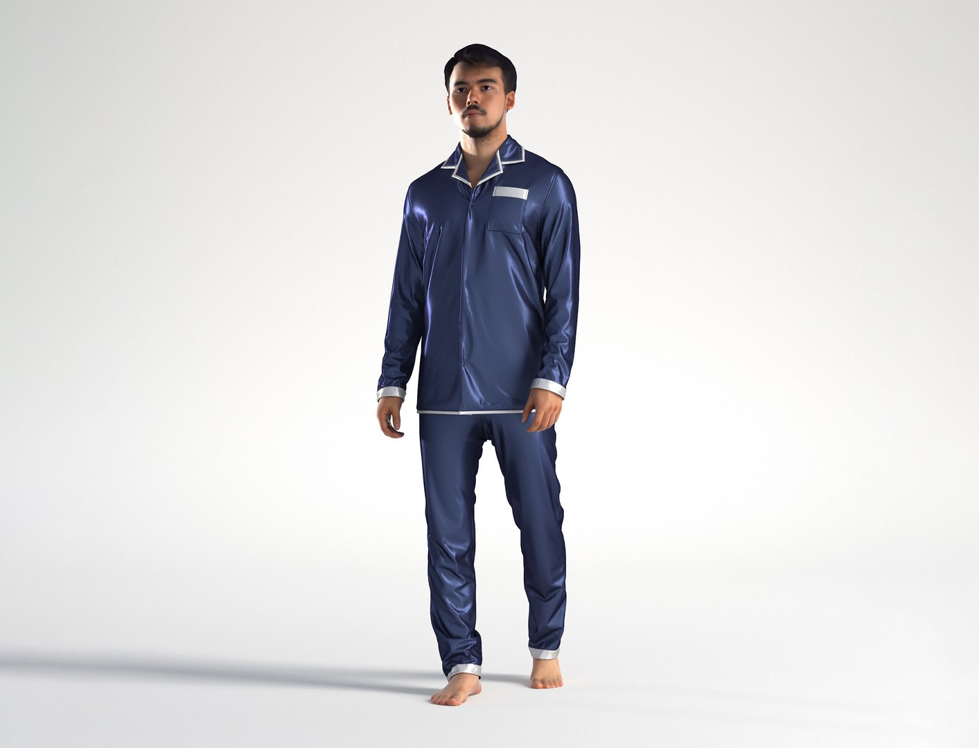 People Man Rizzy 1368 In Pyjamas Walking Low Poly 3D Model - TurboSquid ...