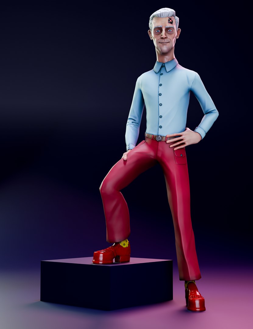 Cyberpunk Character In 80s Style - LowPoly - GameReady - Riged Model ...