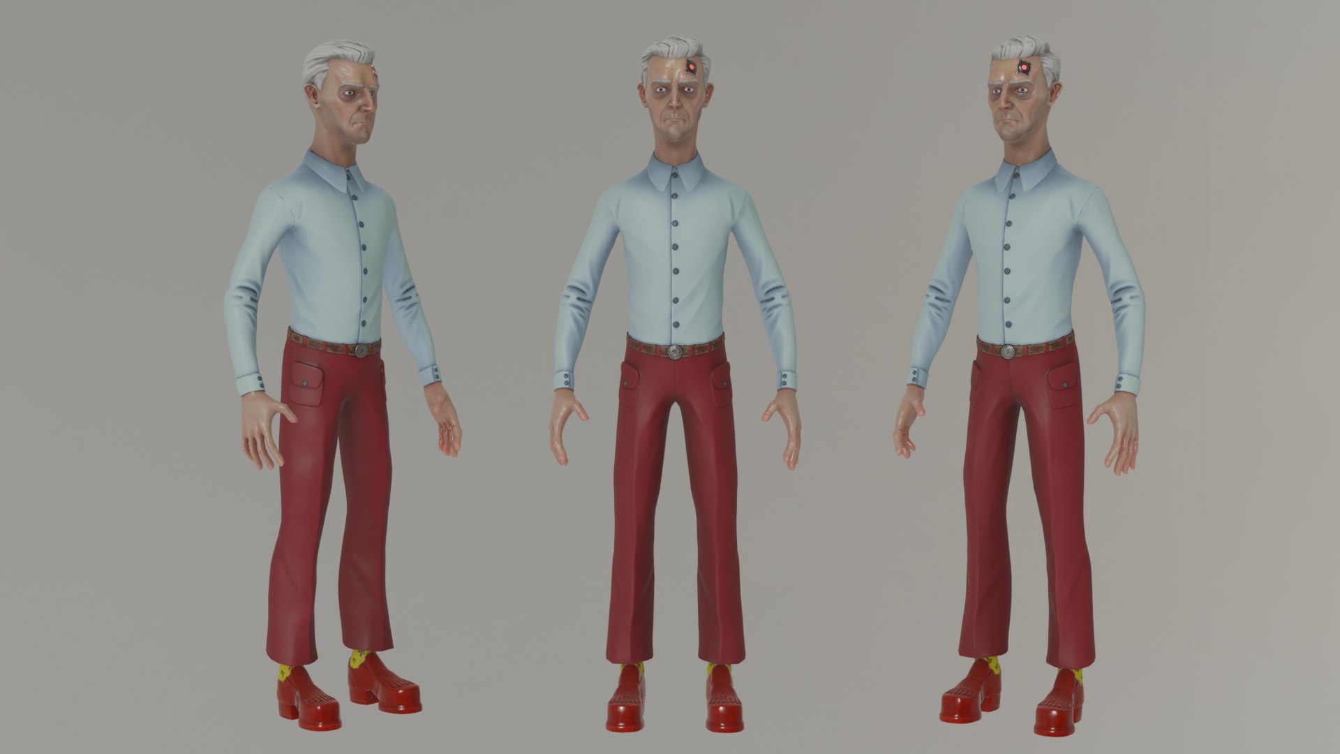 Cyberpunk Character In 80s Style - LowPoly - GameReady - Riged Model ...