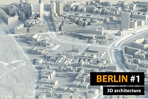 3D berlin city low-poly buildings