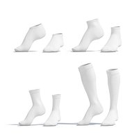 White Socks Pair on tiptoe different shapes - fabric sox