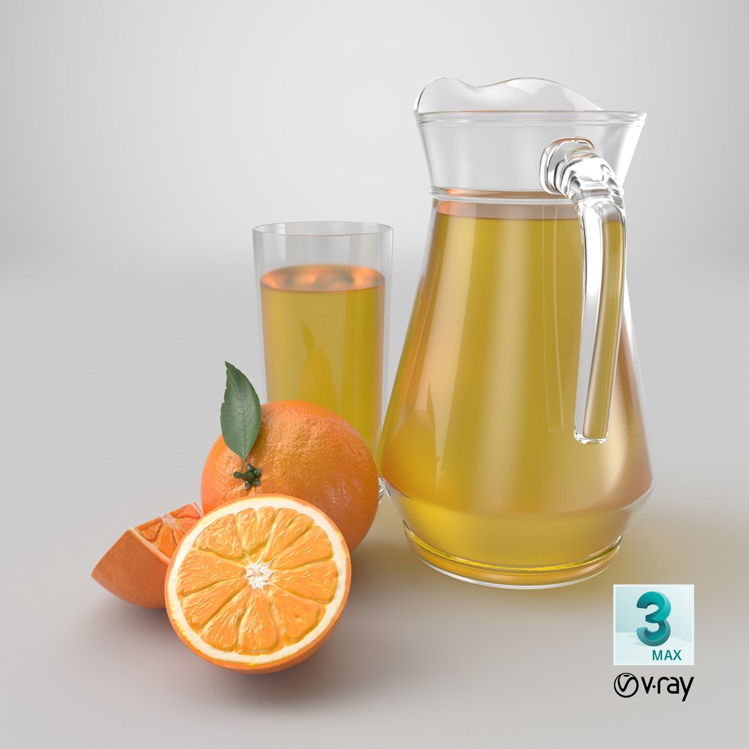 Jug and glass with orange juice and fruit 3D https://p.turbosquid.com/ts-thumb/jA/wLi5aR/t4/stemcell_max_vray_render/png/1782394662/1920x1080/fit_q87/6c8267367ae87c144fe68603335142a342d7b36a/stemcell_max_vray_render.jpg