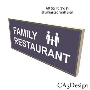 5ftx12ft Illum Wall Sign